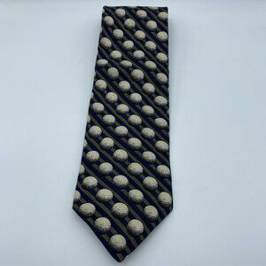 Structure Blue Green Striped Golf Ball Men's Tie 100% Silk Neck Tie Made In USA